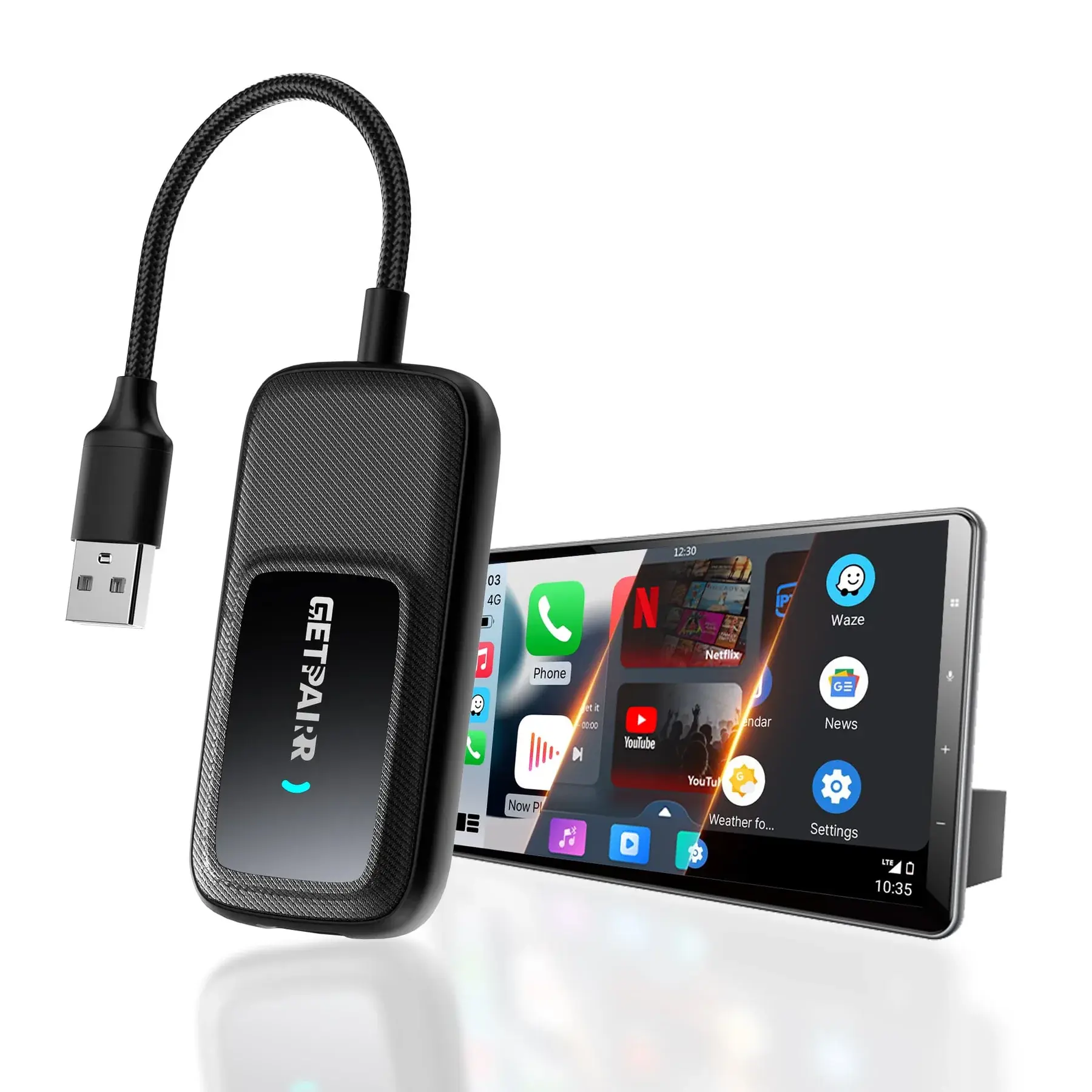 GetPairr Go · All-in-1 Wireless CarPlay & Android Auto Adapter with App Hub