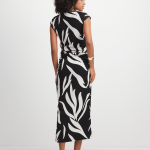 Jet Women's Black/White Leaf Bodycon Dress