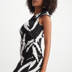 Jet Women's Black/White Leaf Bodycon Dress
