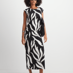 Jet Women's Black/White Leaf Bodycon Dress