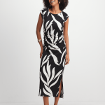 Jet Women's Black/White Leaf Bodycon Dress