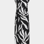Jet Women's Black/White Leaf Bodycon Dress