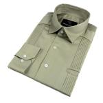 Olive Long Sleeve Cotton Sateen Embroidered Multi-Pocket Men’s Shirt