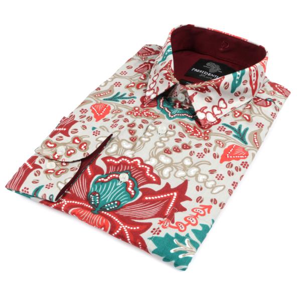 Spring Flowers – Men’s Long Sleeve Printed Cotton Shirt