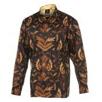 Royal Wing- Black Men’s Long Sleeve Printed Cotton Shirt