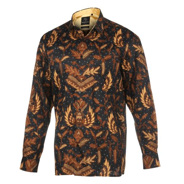 Royal Wing- Black Men’s Long Sleeve Printed Cotton Shirt