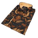 Royal Wing- Black Men’s Long Sleeve Printed Cotton Shirt