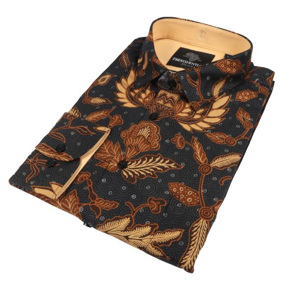 Royal Wing- Black Men’s Long Sleeve Printed Cotton Shirt