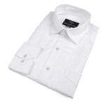 White Long Sleeve Cotton Sateen Embroidered Multi-Pocket Men’s Shirt