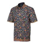 Swirling Hydrangea Flowers – Blue Printed Short Sleeve Men’s Shirt