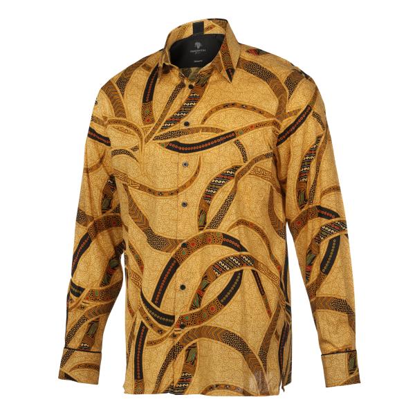 Magic Swirl – Men’s Long Sleeve Printed Cotton Shirt