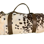 Barrel feather leather bag