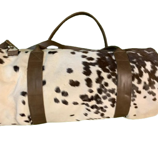 Barrel feather leather bag