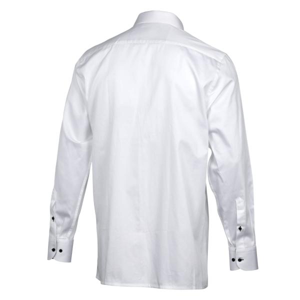 Chest Horizontal Beam White Long Sleeve Cotton Men’s Shirt