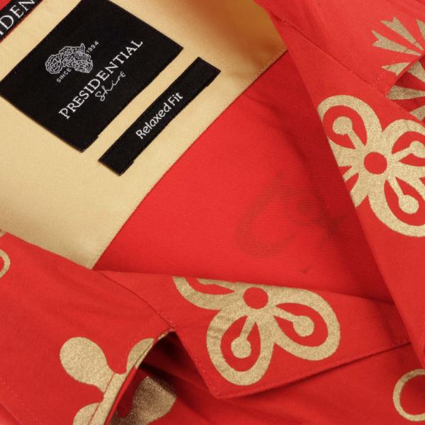 African Check Red Rayon Short Sleeve Men’s Shirt