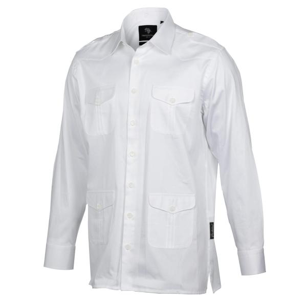 Safari Multi-Pocket Pleated Epaulettes Long Sleeve Shirt