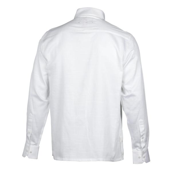 Cuban Diamond White Long Sleeve Linen Cotton Men’s Shirt