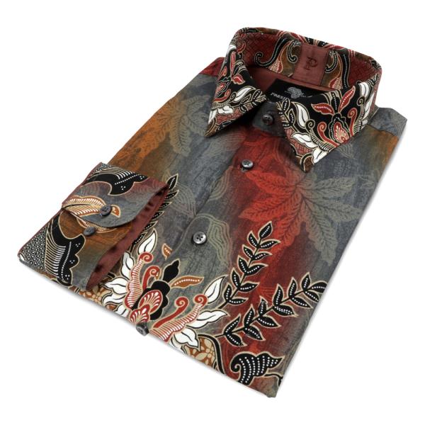 Autumn Stars – Bottle Green Men’s Long Sleeve Printed Cotton Shirt