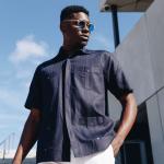 Short Sleeve Cuban Multi-Pocket Cotton Linen Shirt