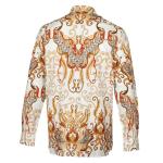 White Crown- White Men’s Long Sleeve Printed Cotton Shirt