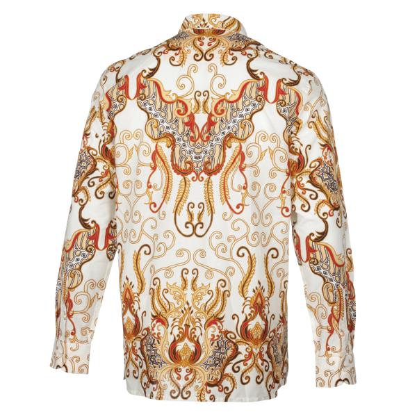 White Crown- White Men’s Long Sleeve Printed Cotton Shirt