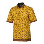 Swirling Spring Flowers – Yellow Printed Short Sleeve Men’s Shirt