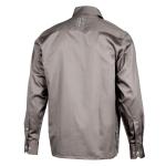 Charcoal Long Sleeve Cotton Sateen Embroidered Multi-Pocket Men’s Shirt