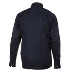 Navy Long Sleeve Cotton Sateen Embroidered Multi-Pocket Men’s Shirt