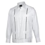 Cuban Diamond White Long Sleeve Linen Cotton Men’s Shirt