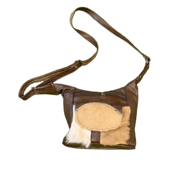 Bucket Leather and feather Bag