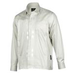 Light Sage Long Sleeve Cotton Sateen Embroidered Multi-Pocket Men’s Shirt