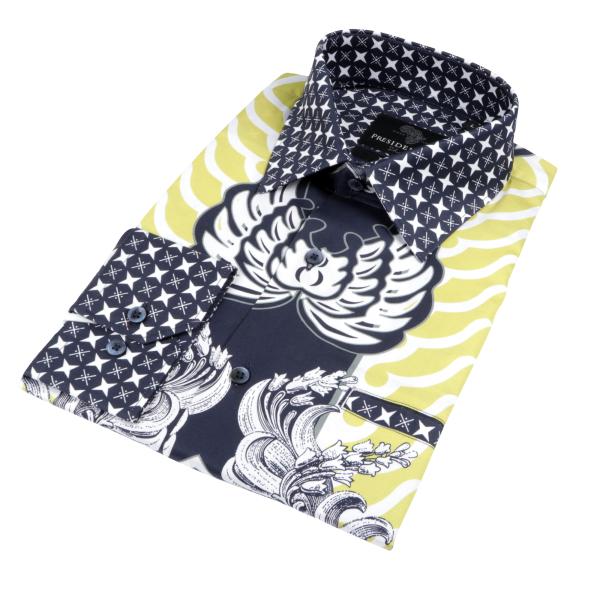 Majestic Touch – Men’s Long Sleeve Printed Cotton Shirt