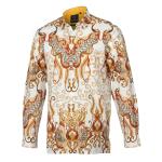 White Crown- White Men’s Long Sleeve Printed Cotton Shirt