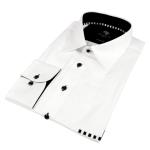 Chest Horizontal Beam White Long Sleeve Cotton Men’s Shirt