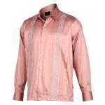 Coral Long Sleeve Cotton Sateen Embroidered Multi-Pocket Men’s Shirt
