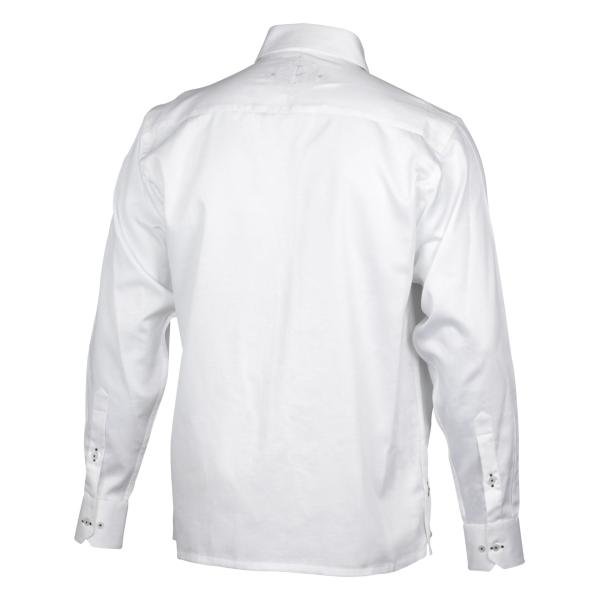 Cuban Stripe White Long Sleeve Linen Cotton Men’s Shirt