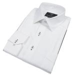 Cuban Stripe White Long Sleeve Linen Cotton Men’s Shirt