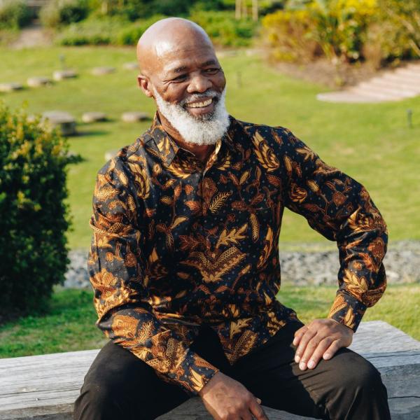 Royal Wing- Black Men’s Long Sleeve Printed Cotton Shirt