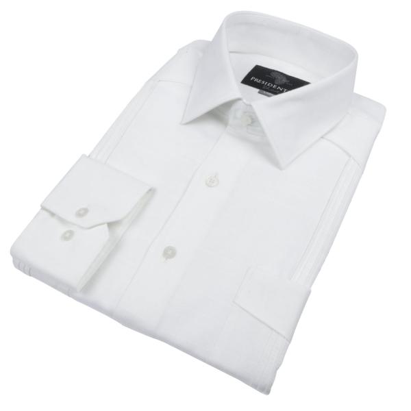Cuban Diamond White Long Sleeve Linen Cotton Men’s Shirt