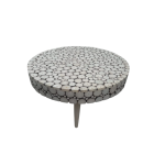 Handcrafted Circled Wood Center Table | Timeless Elegance for Any Space