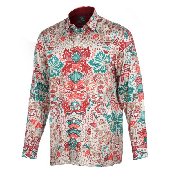 Spring Flowers – Men’s Long Sleeve Printed Cotton Shirt