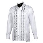 Embroidered Zig-Zag Long Sleeve Cotton Men’s Shirt