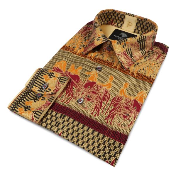 Egyptian Chariot – Red Men’s Long Sleeve Printed Shirt