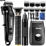 WEEME 4pcs Men's Facial Grooming Set – USB Rechargeable Hair Clipper, Trimmer & Razor