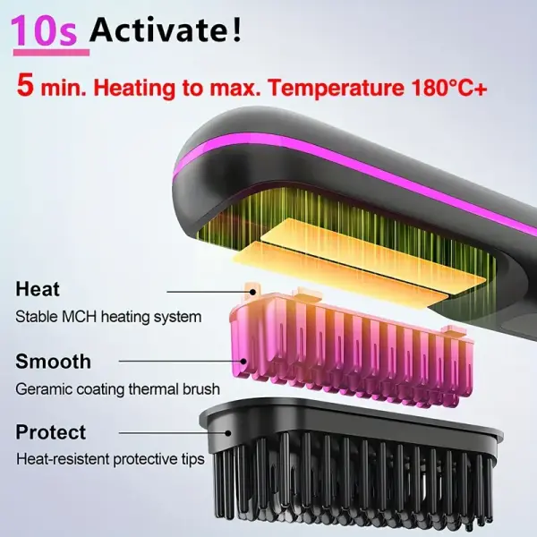 Rapid Cordless Hair Straightener Brush