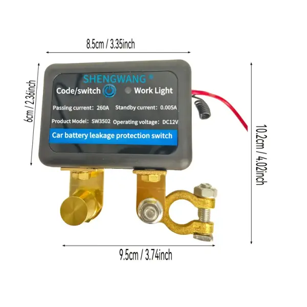 12V 260A Remote Control Car Battery Power Switch – Anti-Theft & Automatic Off