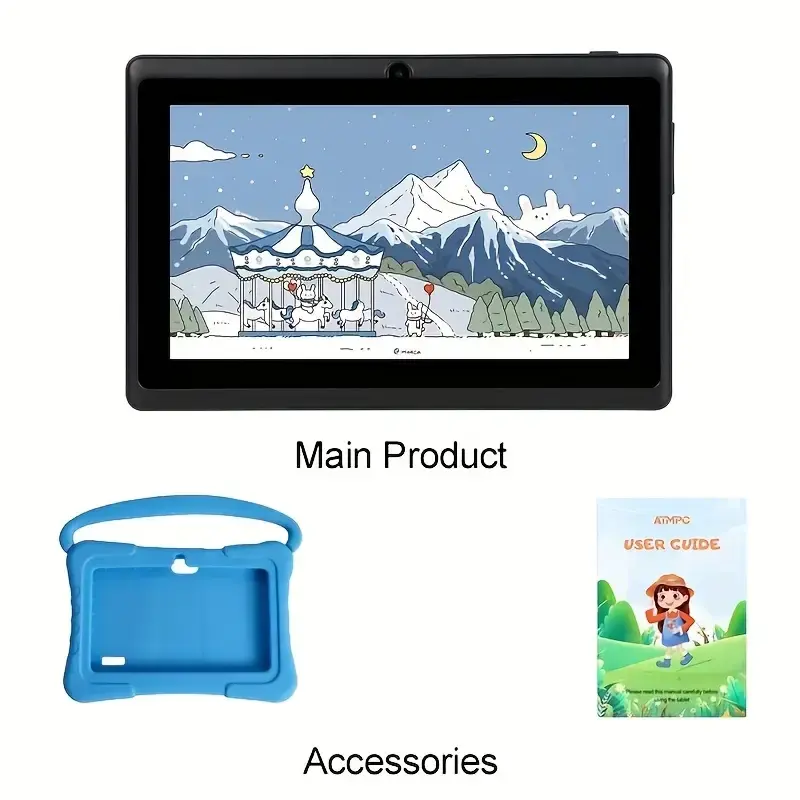 Android 14 Kids Tablet 7" with Case