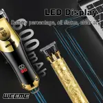 WEEME 3pcs Men's Electric Hair Clipper Set – USB Rechargeable with LCD Display