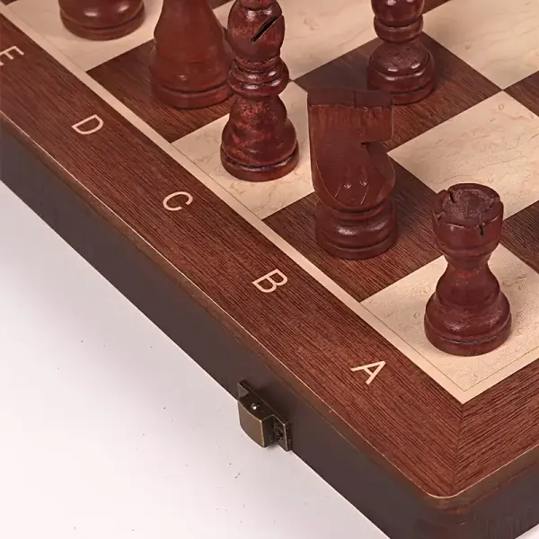 Premium 34cm Folding Wooden Chess Set