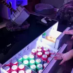 Pro Smart Coffee Table with Dual Refrigerated Drawers, Wireless Charging & Bluetooth Speakers